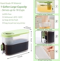 Vista 2 de PARBEE 1 Gallon Cold Brew Coffee Maker, Iced Coffee Maker with Ultra Fine Stainless Steel Mesh Filter and Spigot, Cold Brew Pitcher & Tea Infuser