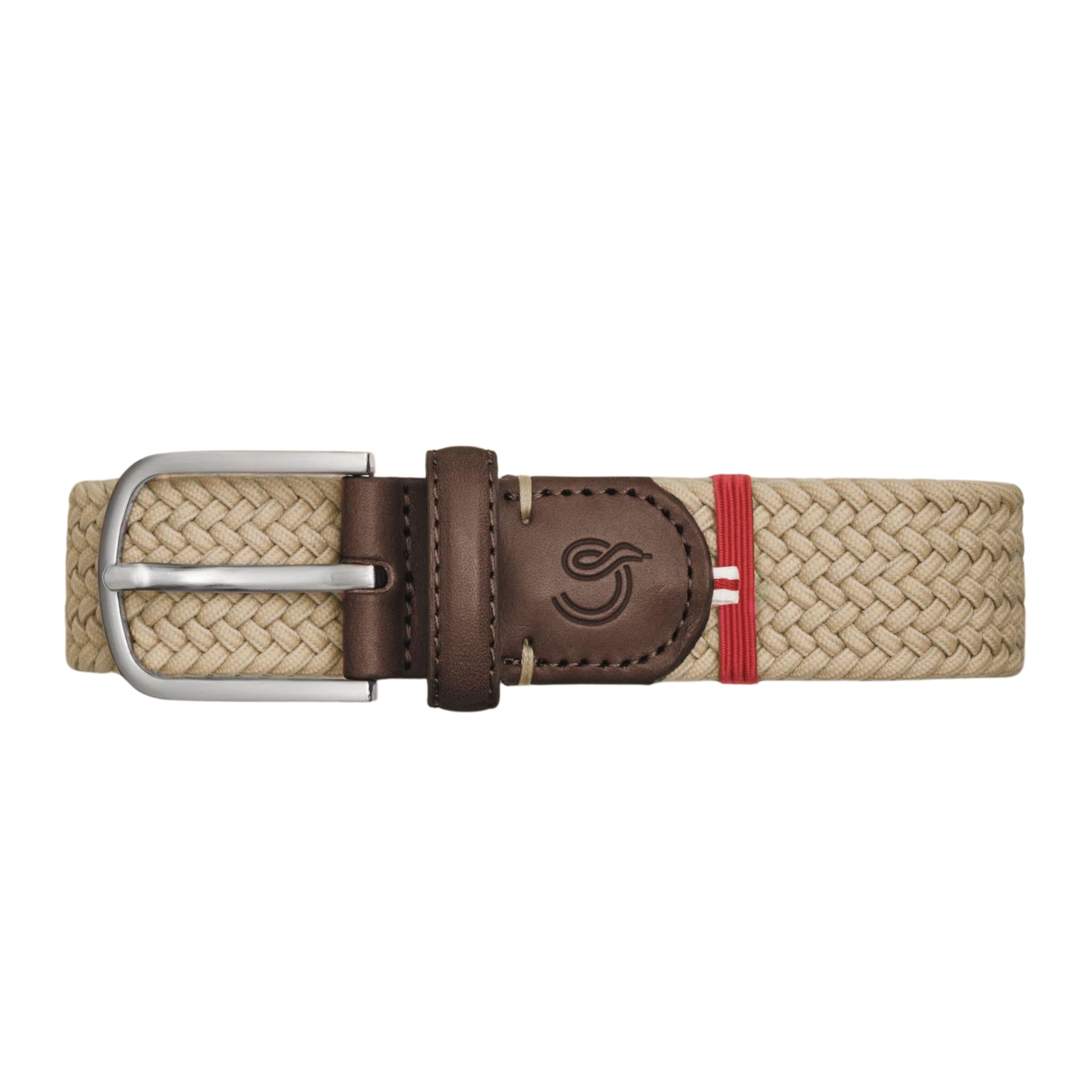 Ceinture Dubaï élastique en polyester beige tressé souple taille XL - 8