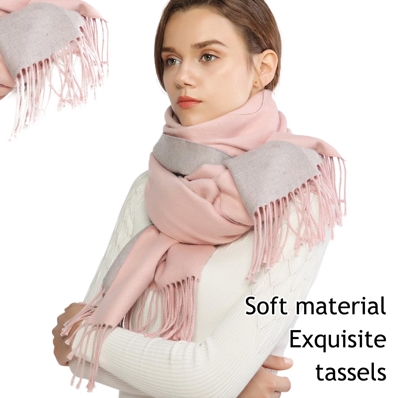 RIIQIICHY Echarpe Femme Hiver Chaud Chale Grosse Echarpes Femme Grande Pashmina Cadeau Femme Anniversaire Noel