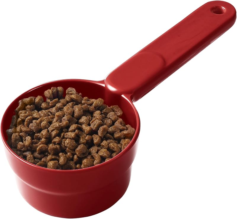Copo medidor para ração de cães e gatos Joyinjojo em melamina, 1 xícara, Vermelho