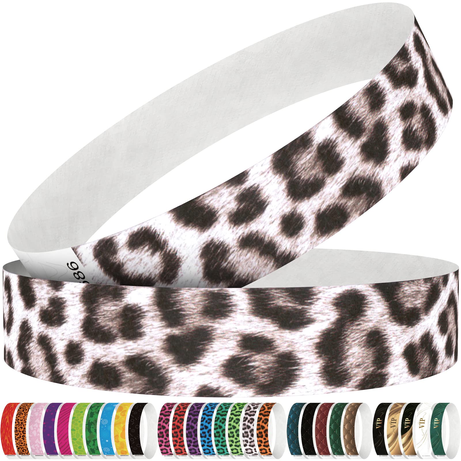 WM Infinite Tyvek Armbänder - 250 Stück Leopardenmuster Für Veranstaltungen