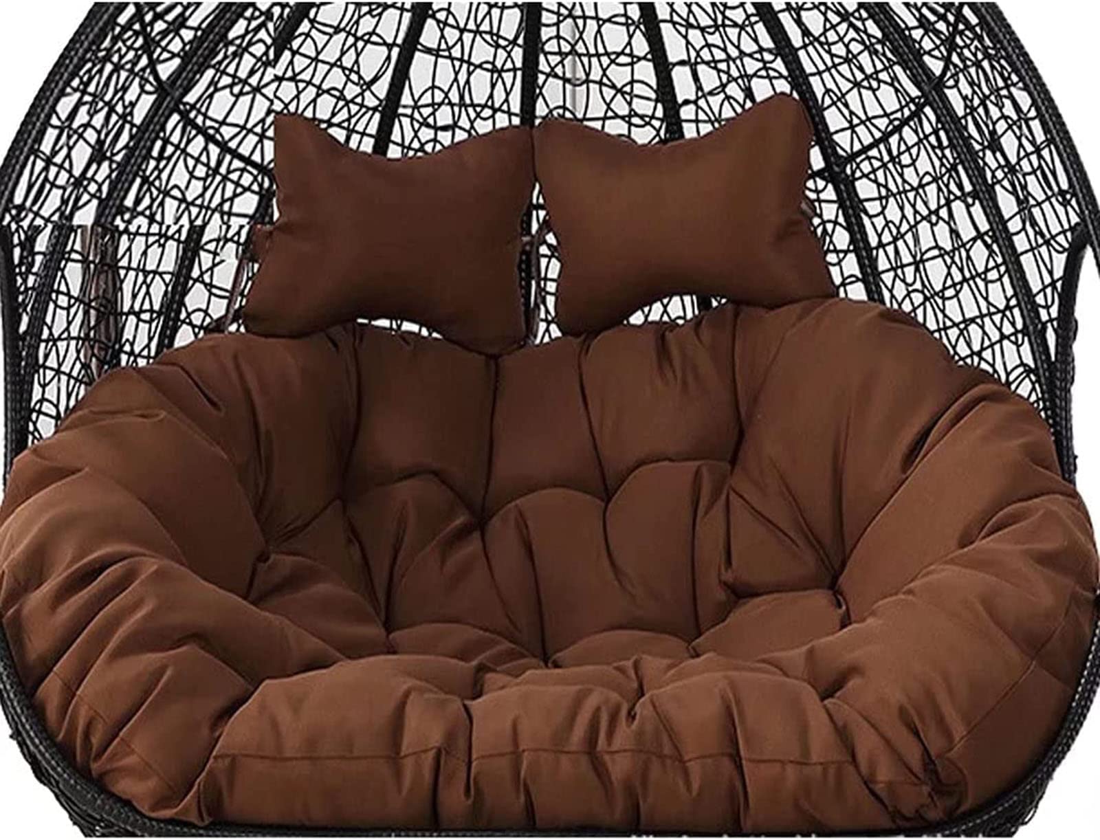 FUYAO Replacement Double Egg Chair Cushion Outdoor Patio Wicker Loveseat Hanging Swing Egg Chairs for 2 Persons, Ideal for Patio, Backyard, Balcony - Hammock Swing Chair Cushion