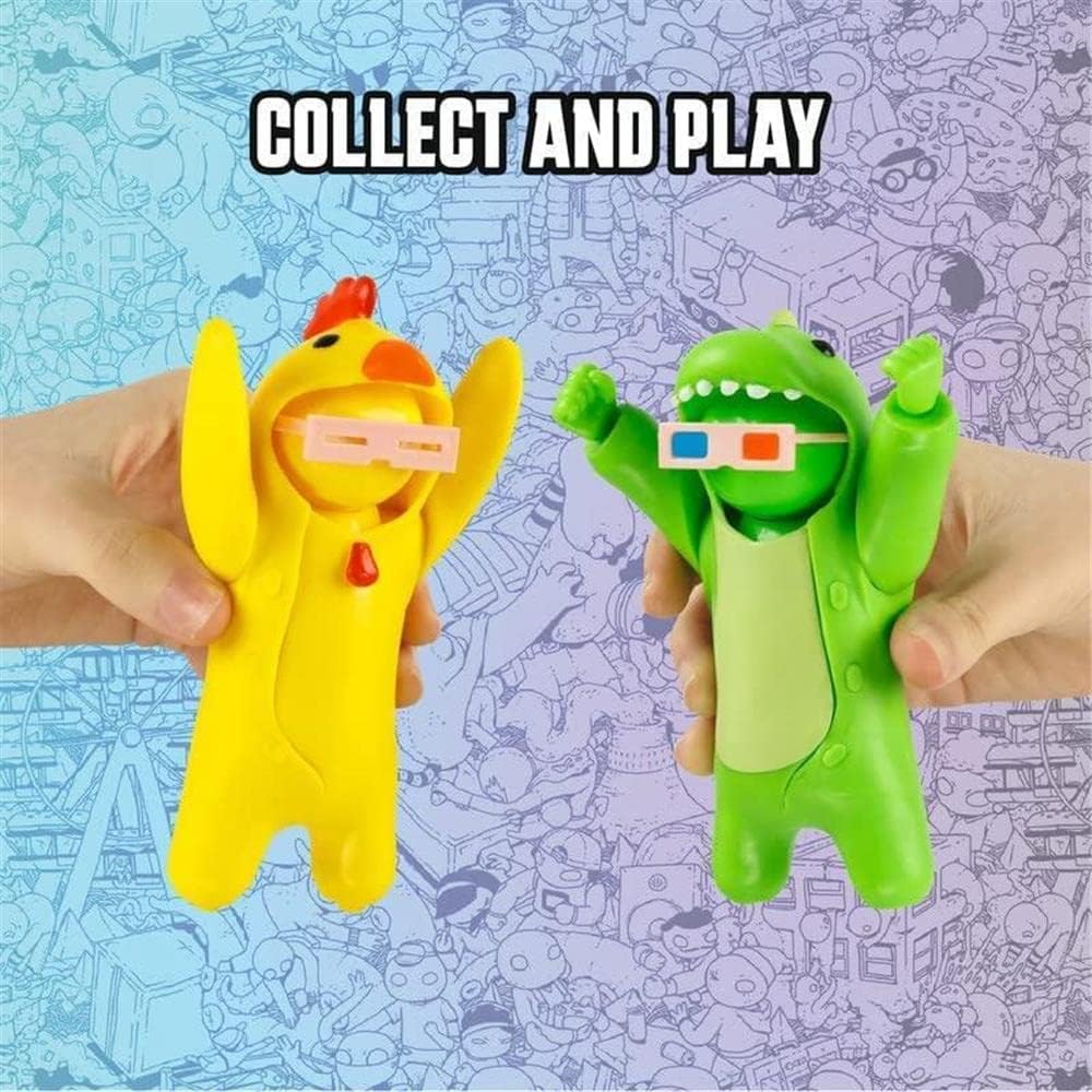 Gang Beasts Green Dinosaur Costume Kigurumi Game Fighter Character Figure