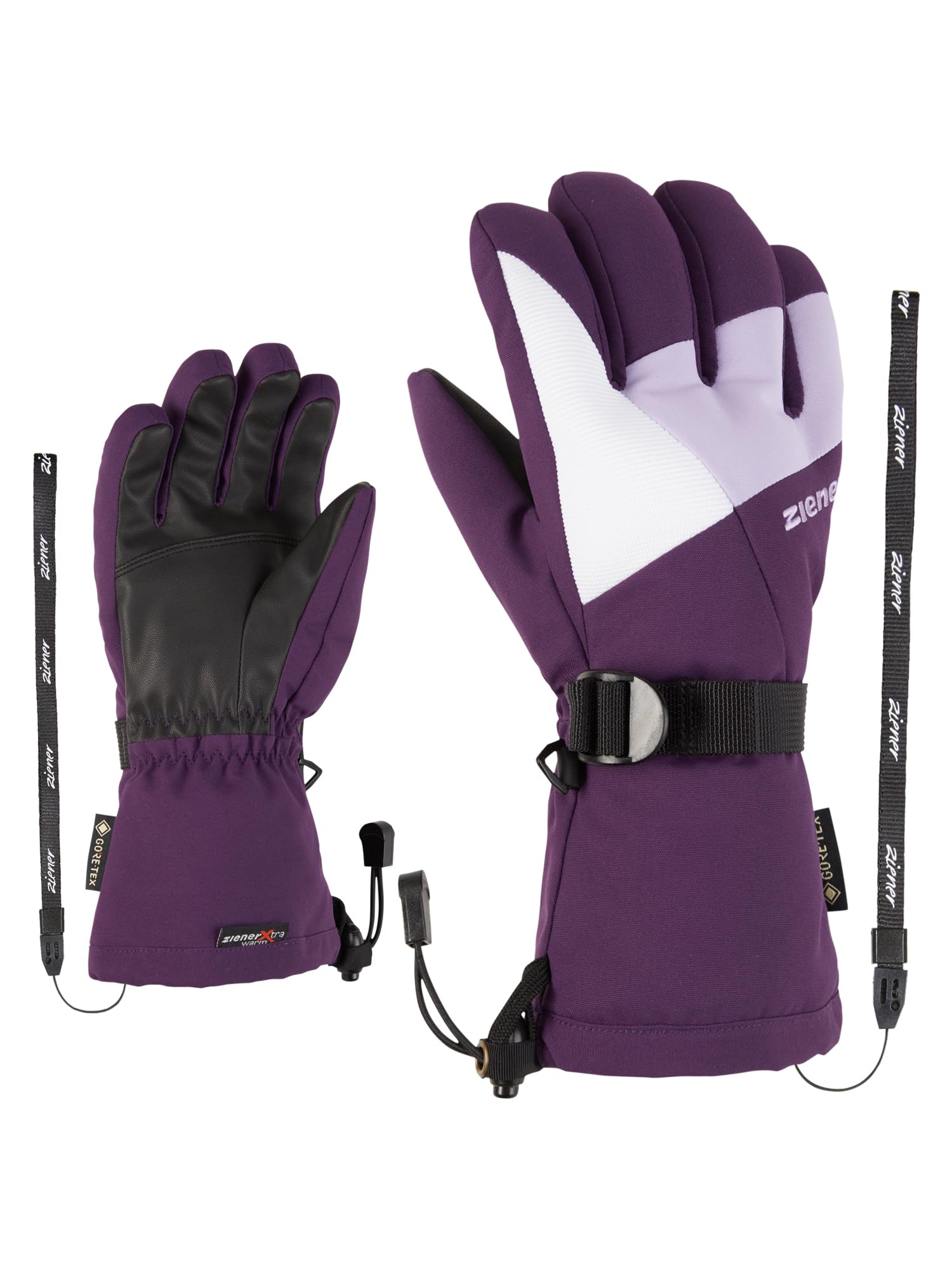 Ziener Kids LANI Ski Gloves/Winter Sports | Waterproof, Breathable, Dark Violet, 7.5