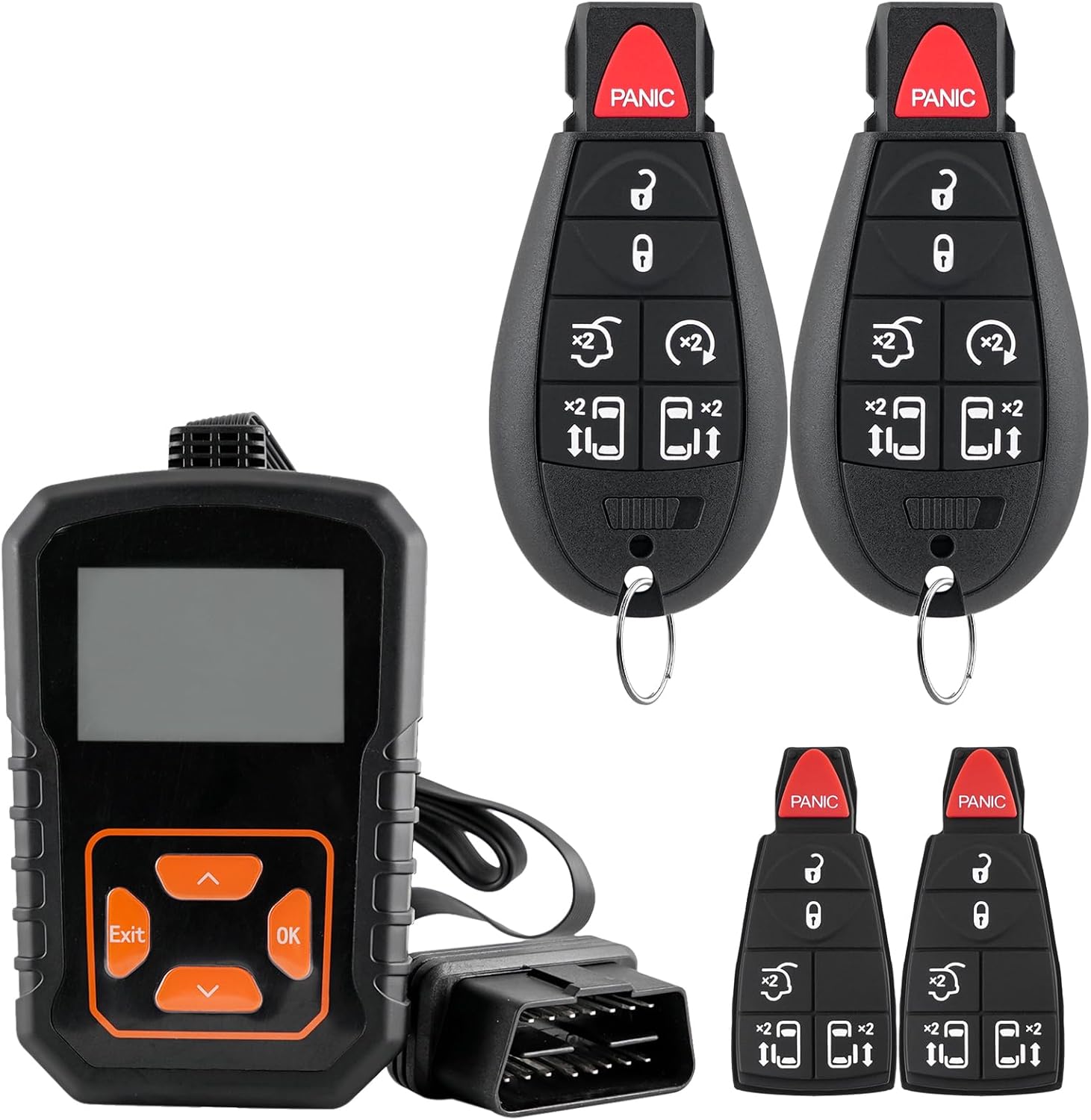 2PCS Car Key Fob Replacement for Dodge Grand Caravan 2008 2009 2010 2011 2012 2013 2014 2015 2016 Chrysler Town Country Simple DIYRemote Key Kit At Home IYZ-C01C