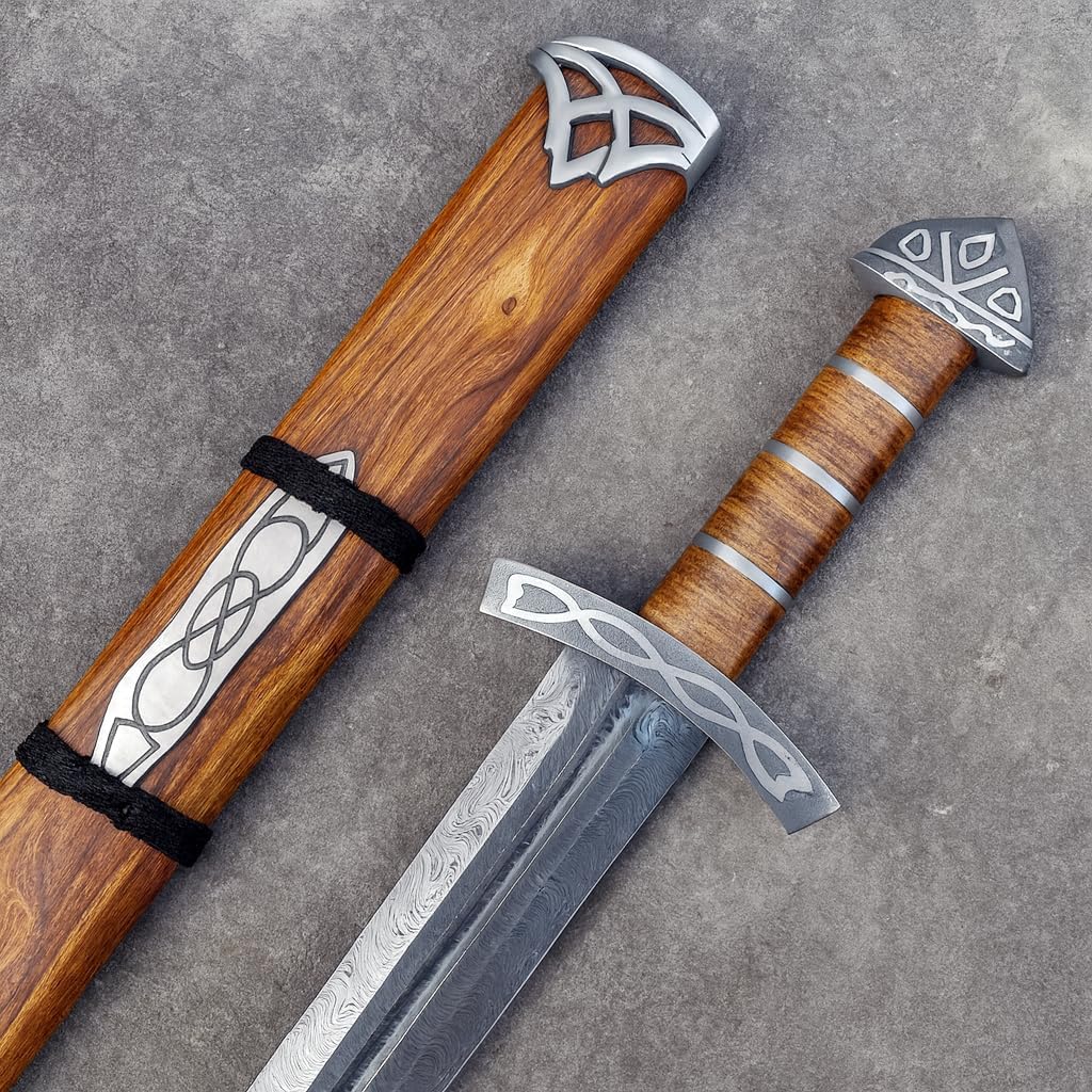 SHINY CRAFTS® Hand-Forged Viking Sword – Northmen Engraved Blade Unique Gift for Men, Collectors, and Fantasy Fan