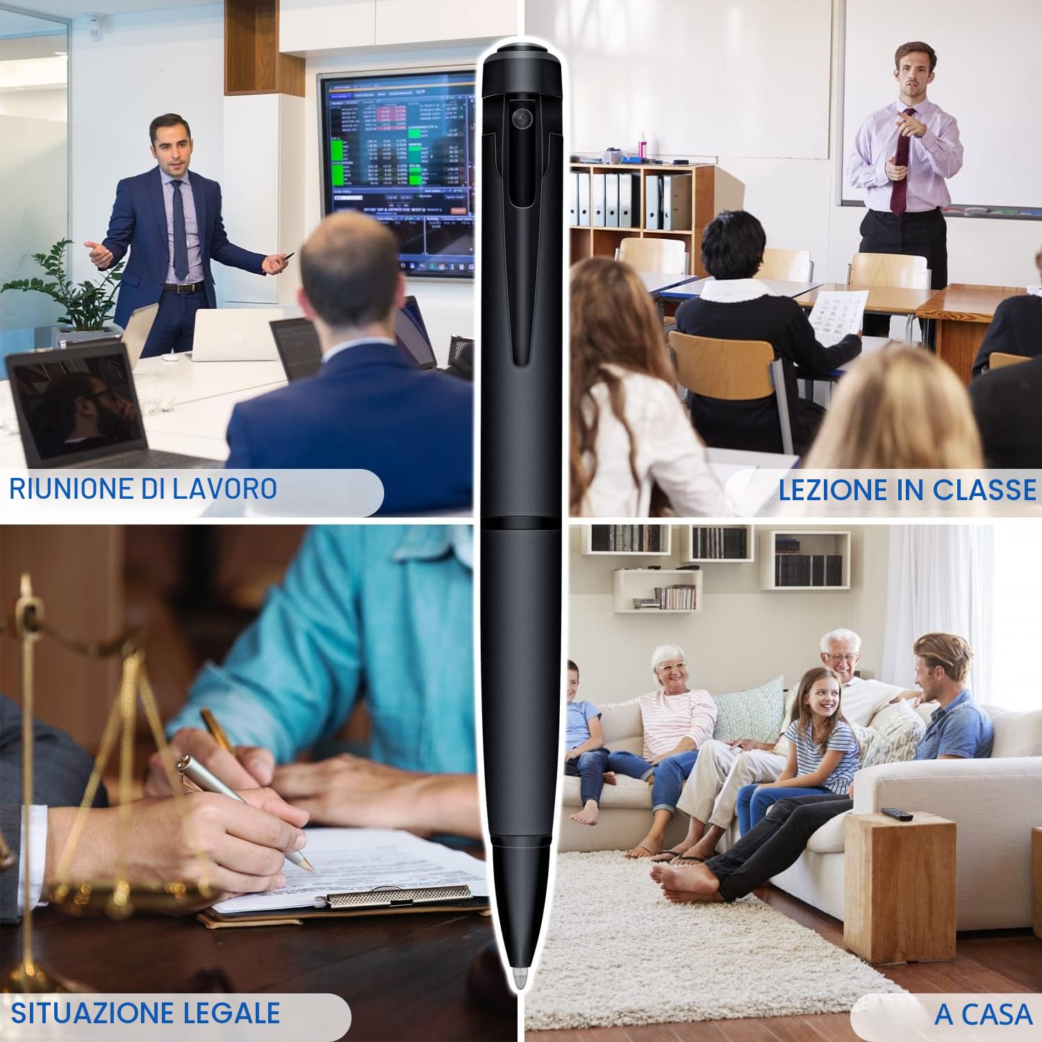 Mini telecamera spia telecamera nascosta 32gb HD 1080p telecamera di sicurezza con rilevamento di movimento e registrazione ciclica, piccola fotocamera per ufficio a casa e riunioni di lavoro