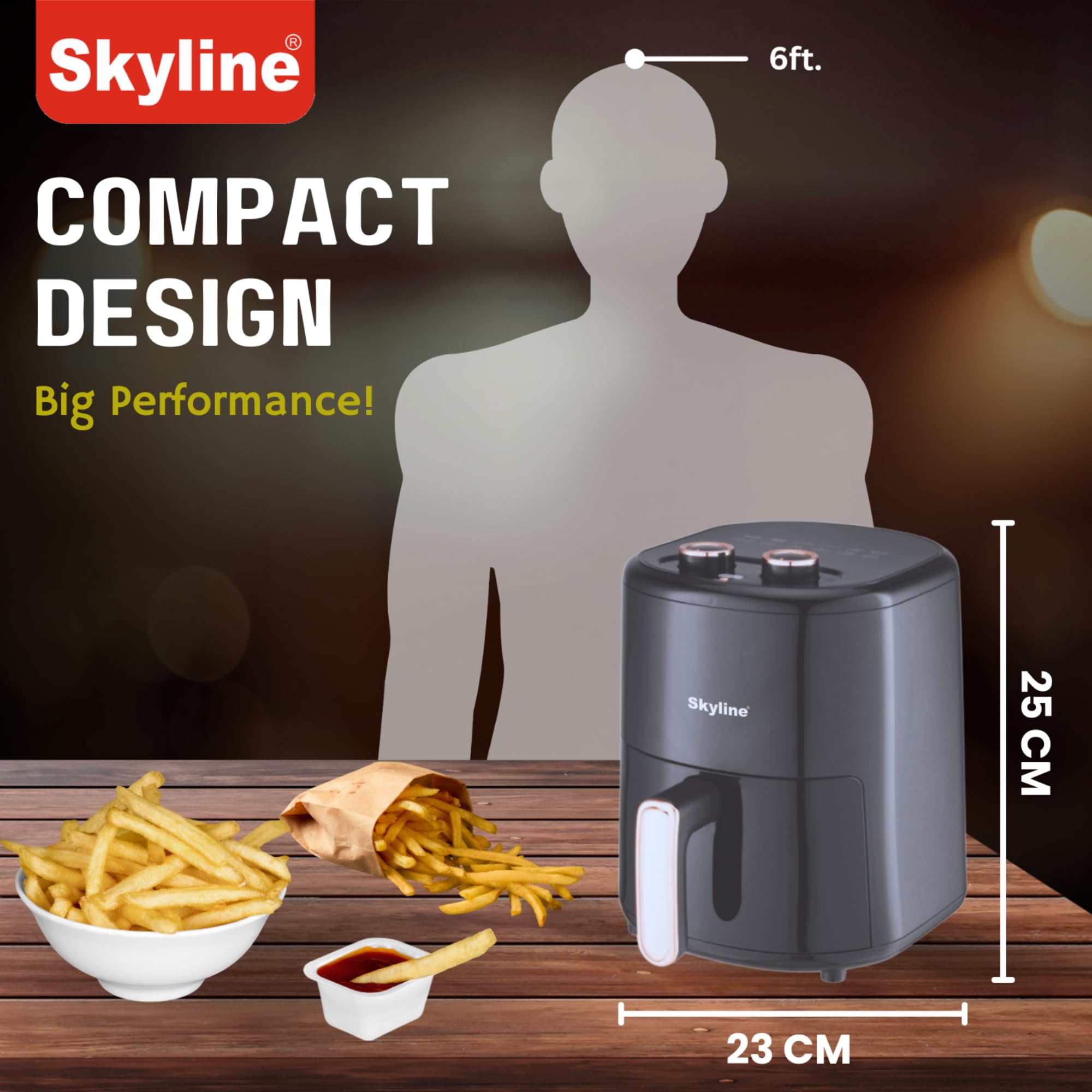 Skyline Manual Air Fryer 3.5 Ltr.