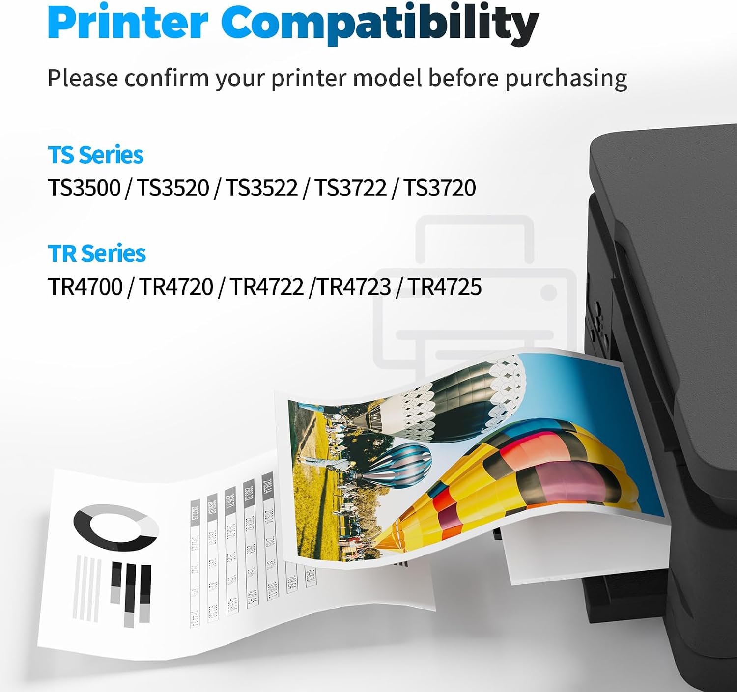 Compatible 275XL 276XL Ink Cartridge Replacement for Canon 275 and 276 Ink Cartridges PG-275XL CL-276XL Compatible with PIXMA TR4720 TS3522 TR4700 TS3700 TS3722 TS3500 TS3520 TS3720 TR4722