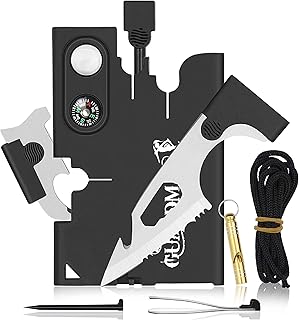 GUARDMAN Credit Card Multitool Upgraded 18 in 1 Survival Multipurpose Wallet Tool Card Knife Fire Starter, Whistle, Compass Dad Gift for Men Fathers Day and Christmas Gift