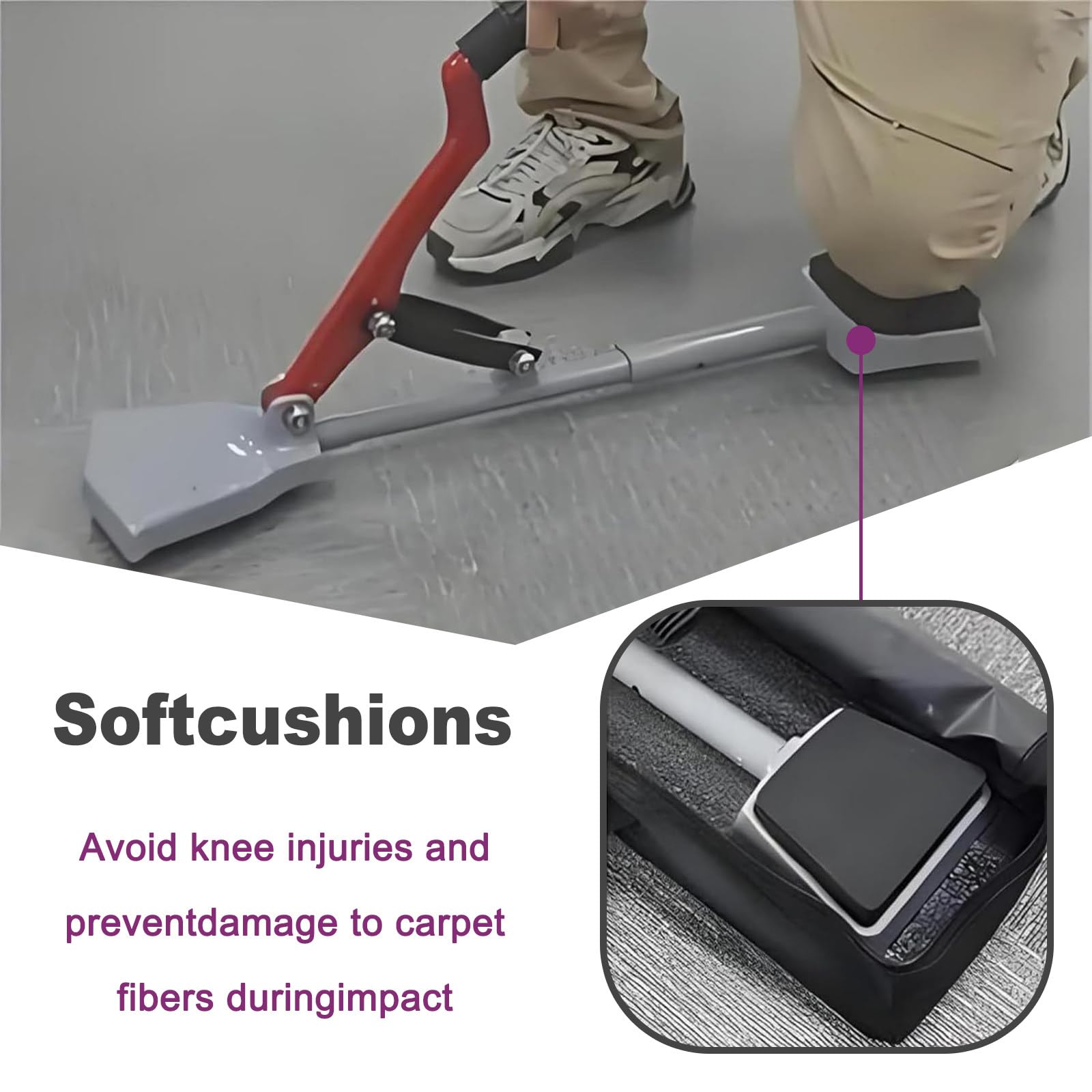 Outils de pose de moquette, zéro plis, tendeur de moquette, protection du genou, outil d'installation essentiel pour les projets de revêtement de sol