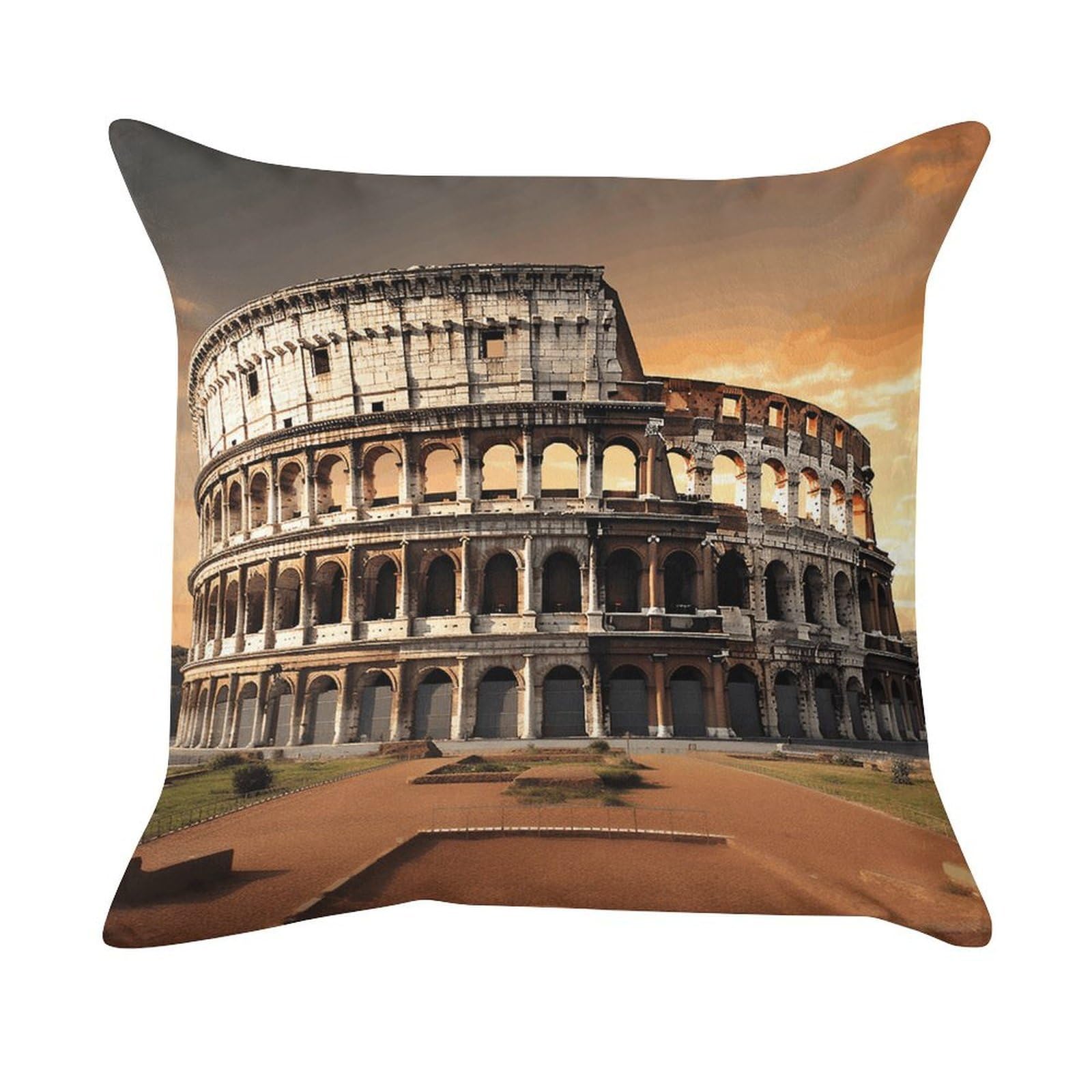 VstaDank Ancient Colosseum Pillow Covers Super Soft Pillow Cases Square Throw Pillowcase Decorative Luxury Cushion Cases Velvet Lumbar Pillow Shells with Zipper for All Seasons