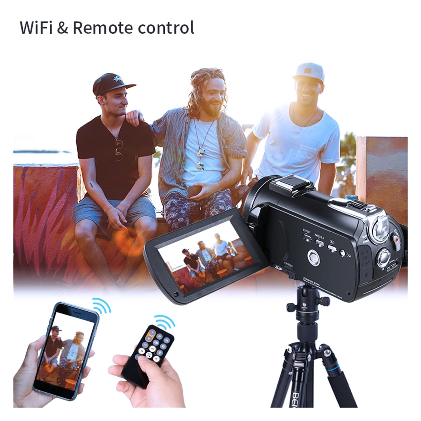 Videocamera, Videocamera 4K Camcorder Professional Vlogging Digital Vlogging Segreder, AC3. Vlog Fotocamere filmadora con Microfono 6 4 GB SD. Carta