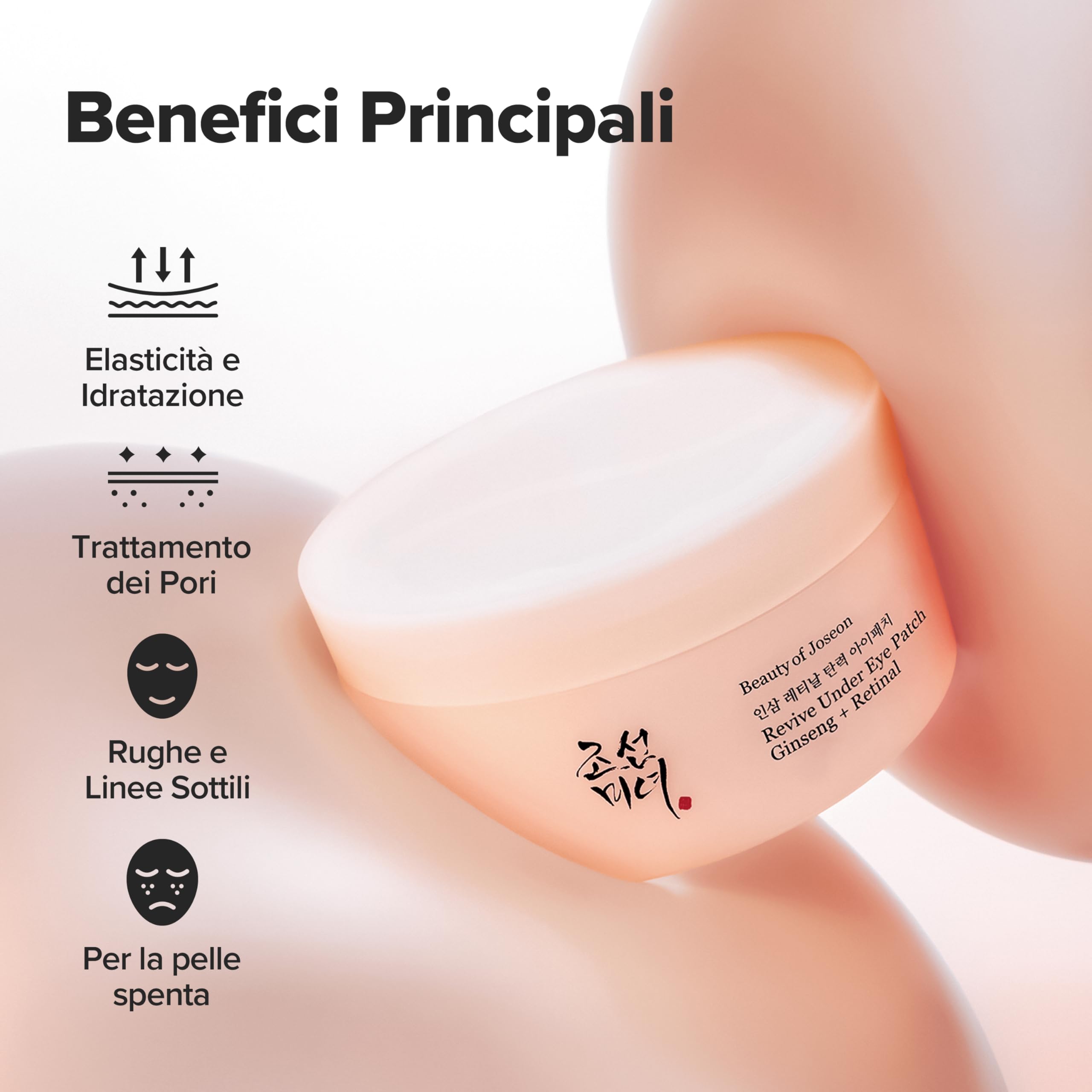 Beauty of Joseon Revive - Benda sotto gli occhi al ginseng retinico per maschere gonfie sotto gli occhi al collagene peptide per la cura della pelle coreana per donne e uomini, 60 fogli 30 paia