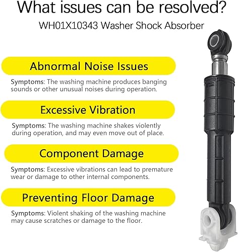 Miniatura 5 de WH01X10343 WH01X20826 Amortiguador para arandelas de carga frontal G.E GFWS1700H0WW GFW450SSK0WW GFWN1600J1WW WCVH6800J2WW, reduce la vibración y el