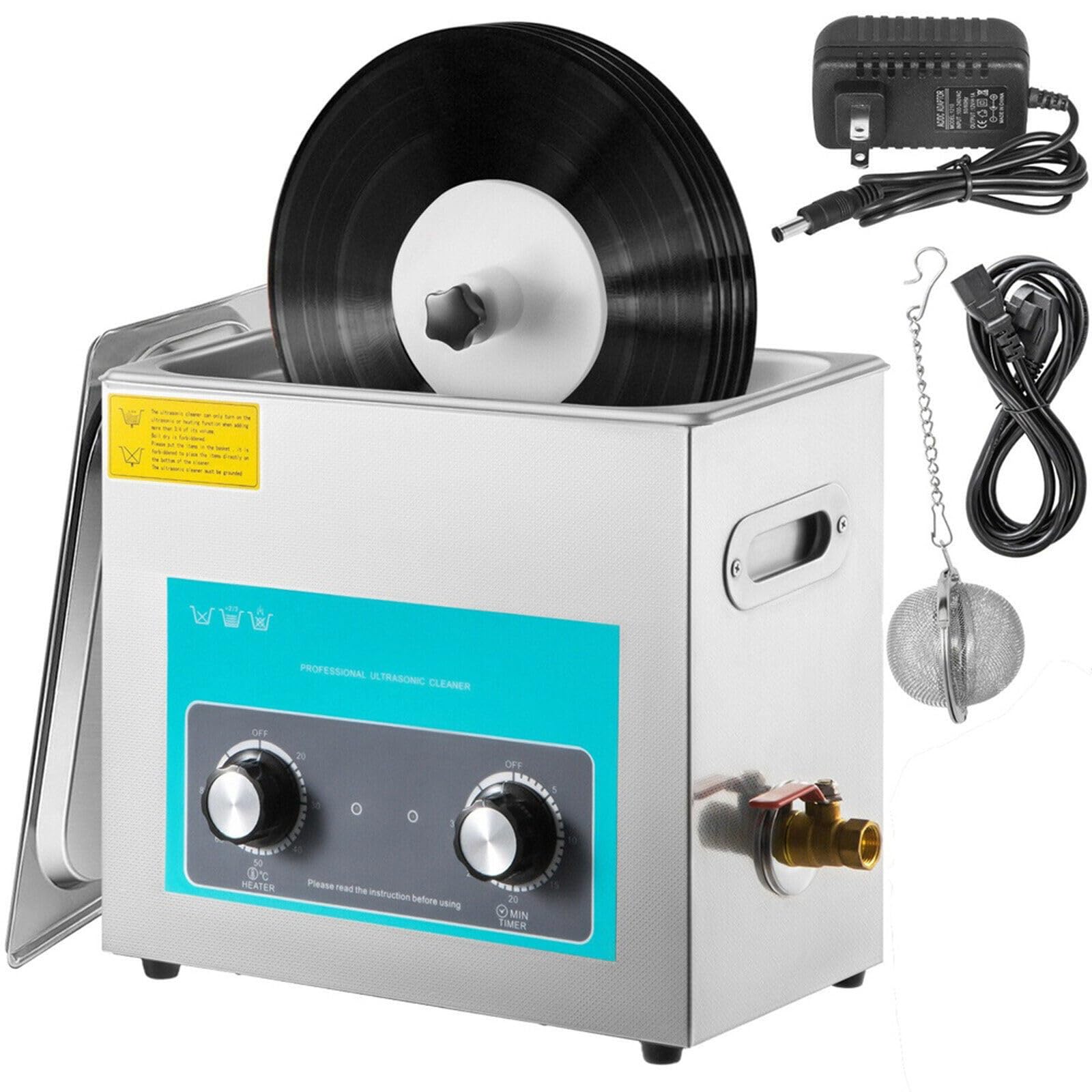 Macchina per la pulizia dei dischi in vinile ad ultrasuoni, capacità 6 l, frequenza 40 kHz per una pulizia profonda e una qualità del suono ottimale, ripristina e migliora la tua esperienza musicale