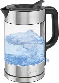 ProfiCook Glass Kettle | 1.7 L | 2200 W | Illuminated | BPA-Free | One-handed Operation | 360° Base | Cable Reel | Stainle…