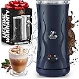 Zulay 4-in-1 Milk Frother and Steamer - Automatic Hot and Cold Foam Maker with Auto Shut Off & Temperature Control for Coffee, Latte, Cappuccino, Hot Chocolate - Navy