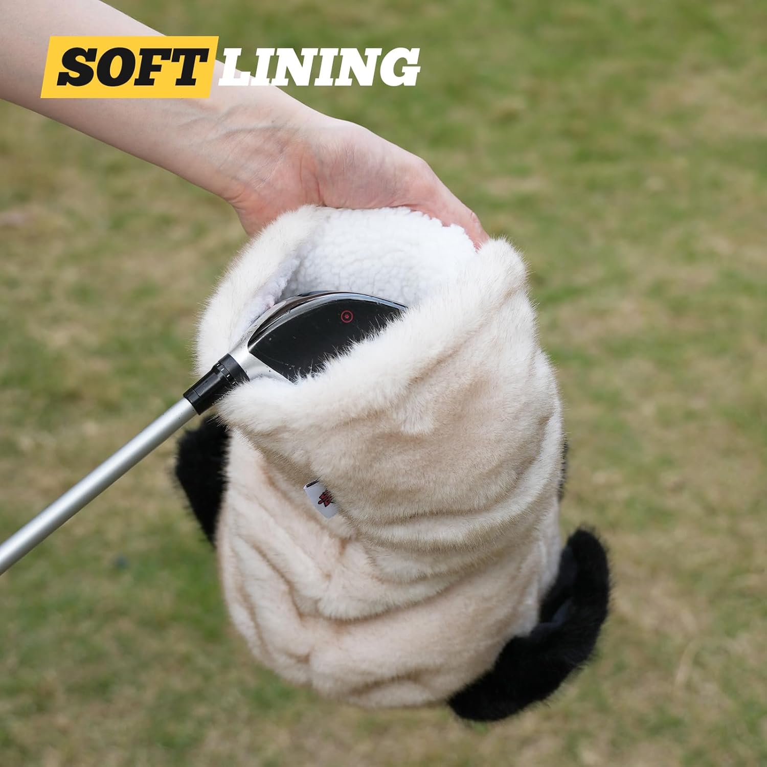 Big Crazy Pug Dog Golf Head Covers, Animal Driver Headcover, Realistic Animal Design, Soft Lining for Club Protection, Golf Club Covers Fits up to 460CC Driver, Gift for Family and Friends