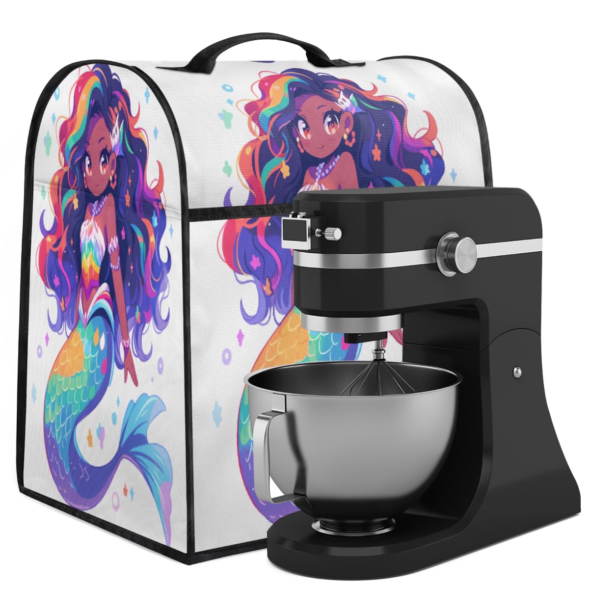 Coffee Maker Cover Africa Mermaid Kitchen Appliance Covers Small Appliance Covers Blender Cover Juicer Cover Dust Covers for Kitchen Appliances with Top Handle and Pockets,Washable,B588