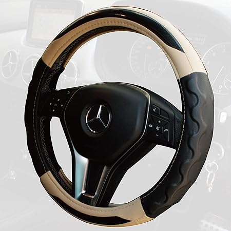 Amazon Z Style カーハンドルカバー ステアリングカバー Rcカーボン ベージュ Zxhc Rcb0 ハンドルカバー 車 バイク