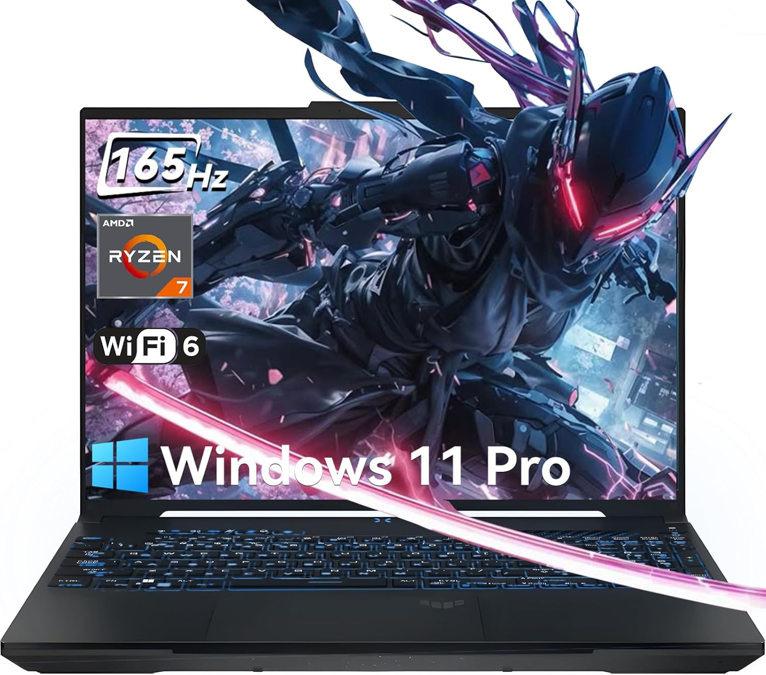 ASUS TUF A16 16″ FHD 165Hz Gaming Laptop – AMD Ryzen 7 7735HS, Radeon RX 7700S, 64GB DDR5, 2TB SSD, RGB Backlit KB, Wi-Fi 6, Win11 Pro – Off Black (w/Accessories)