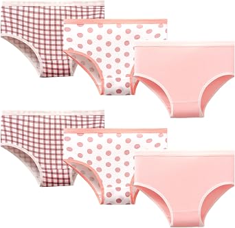 SkiBeaut Cotton Girls Panties Underwear Soft Short Little Big Girls Child Underpants Undies Panties Briefs,6 Pack,2-12 Years
