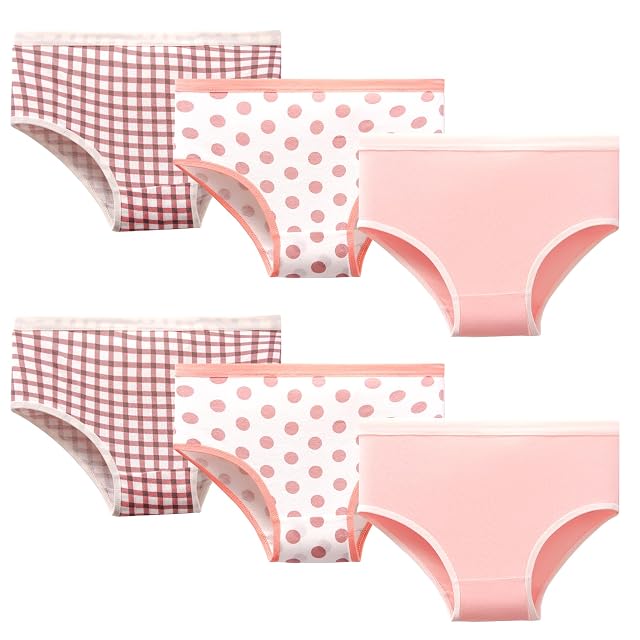 SkiBeaut Cotton Girls Panties Underwear Soft Short Little Big Girls Child Underpants Undies Panties Briefs 6 Pack 2-12