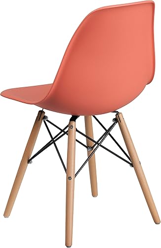 Miniatura 11 de Flash Furniture - Paquete de 2 sillas Elon Series de plástico negro con patas de madera Negro -,Gris (Moss