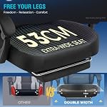 GTPLAYER Gaming Chair Fabric with Pocket Spring Cushion, High Back Ergonomic Computer Chair with Footrest for Adults Lumbar Support Swivel Game Chair for Office Gaming 350LBS, Black