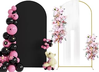 Putros Arch Backdrop Stand and Cover Set, 7.2ft Arch Stand with Black Cover