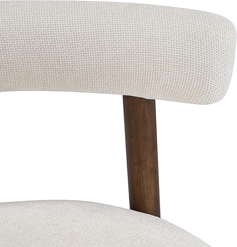 Miniatura 11 de Christopher Knight Home Annes - Juego de 2 taburetes de bar redondos de tela de lino para isla de cocina, silla de comedor de madera, taburete de