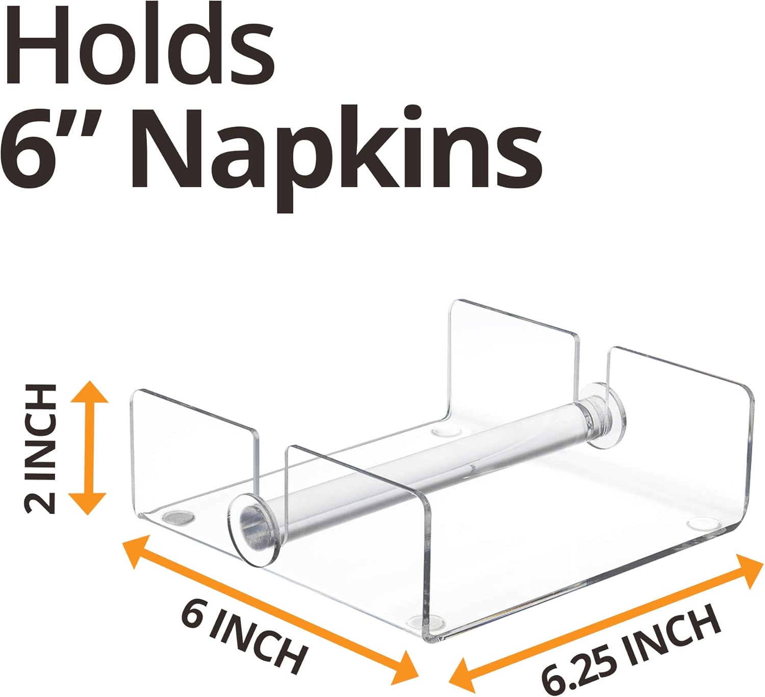 Source One Deluxe Clear Acrylic Napkin Holder (6 Inch, Second)