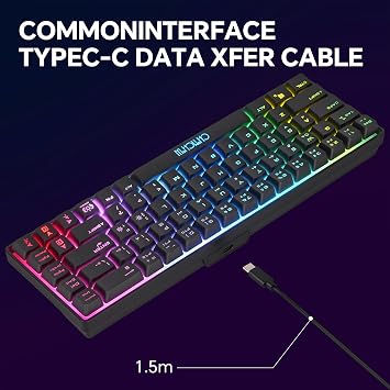 CHONCHOW 60% Gaming Keyboard and Mouse Combo,68 Keys Wired LED RGB Backlit | Gaming Keyboard and RGB Backlit Mouse, Small Light up Keyboard for PC Xbox PS4 (Black)
