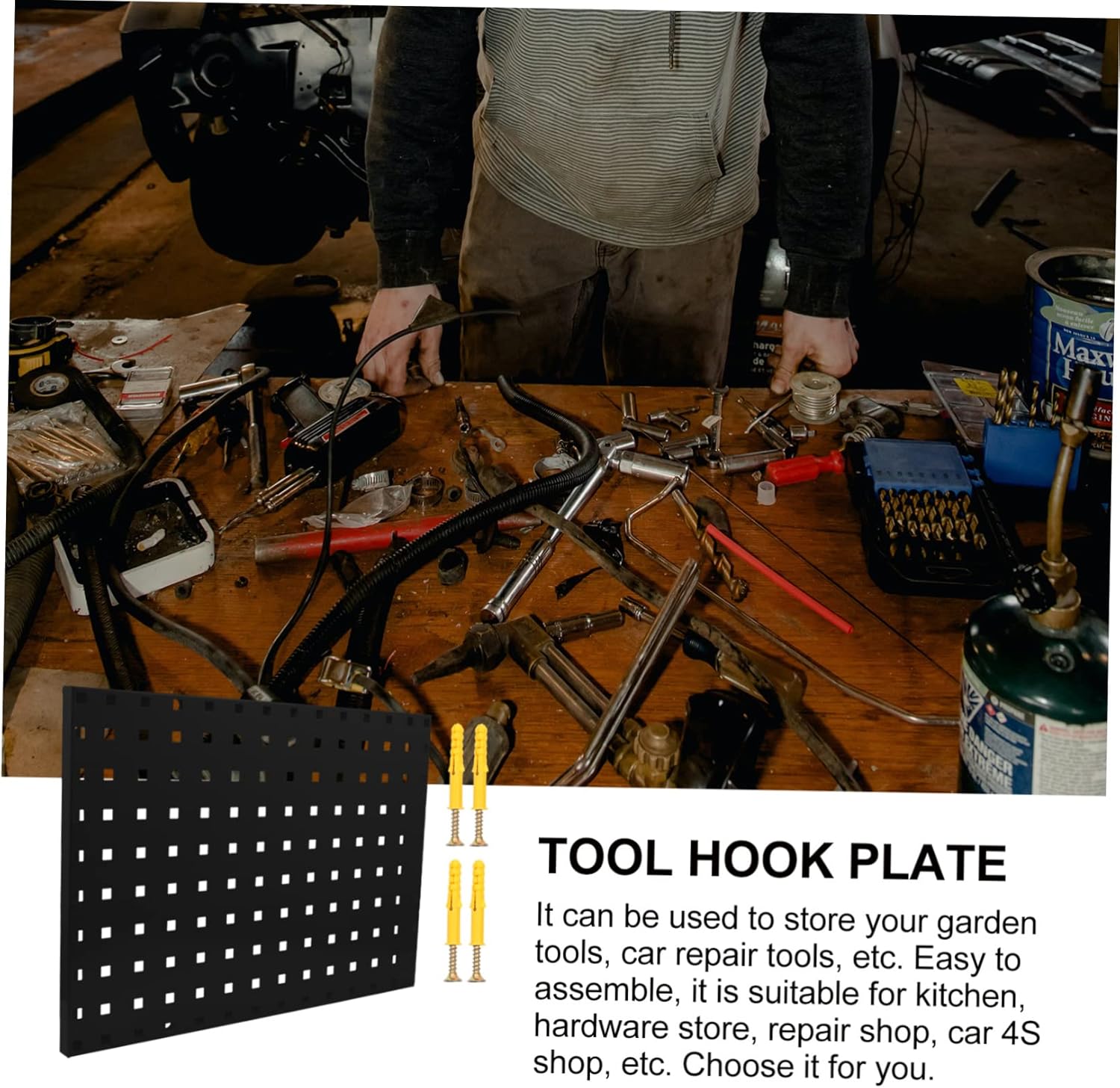 1pc Pegboard Tool Organization Panel for Wall Storage Strong Load Capacity Hanging Board for Garage Workshop Kitchen and More