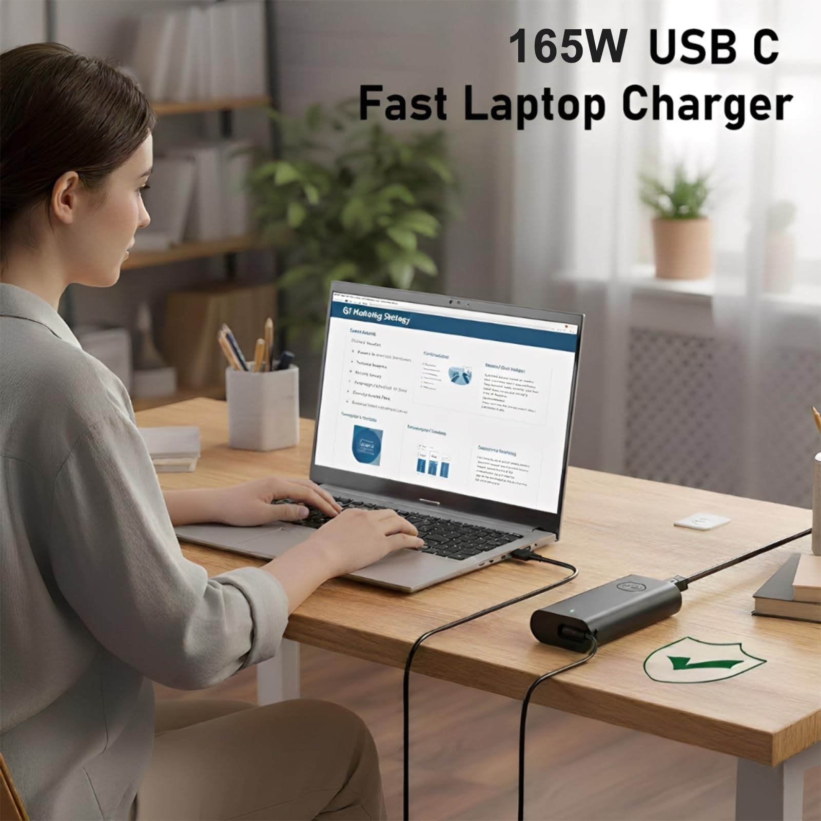 165W Cargador Portatil USB C para DELL Precision 5690 5680 5490 3580 3480 | Pro MAX 14 16 18 Plus, Inspiron-14 16 Plus 7640 7430 Pro Rugged, DA165PM210 HA165PM210 LA165PM210 0M9TG5