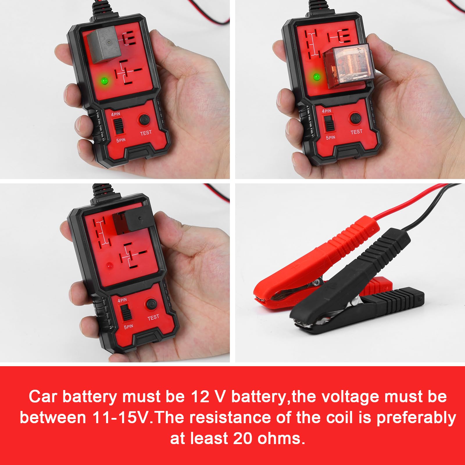 Testeur De Relais De Voiture 12V WIYETY - Appareil De Diagnostic Portable Avec Clips Pour Véhicules, Bateaux Et Motos