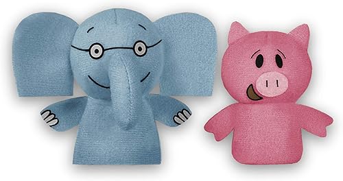 YOTTOY Colección Mo Willems  Par de marionetas de dedo de elefante y cerdito