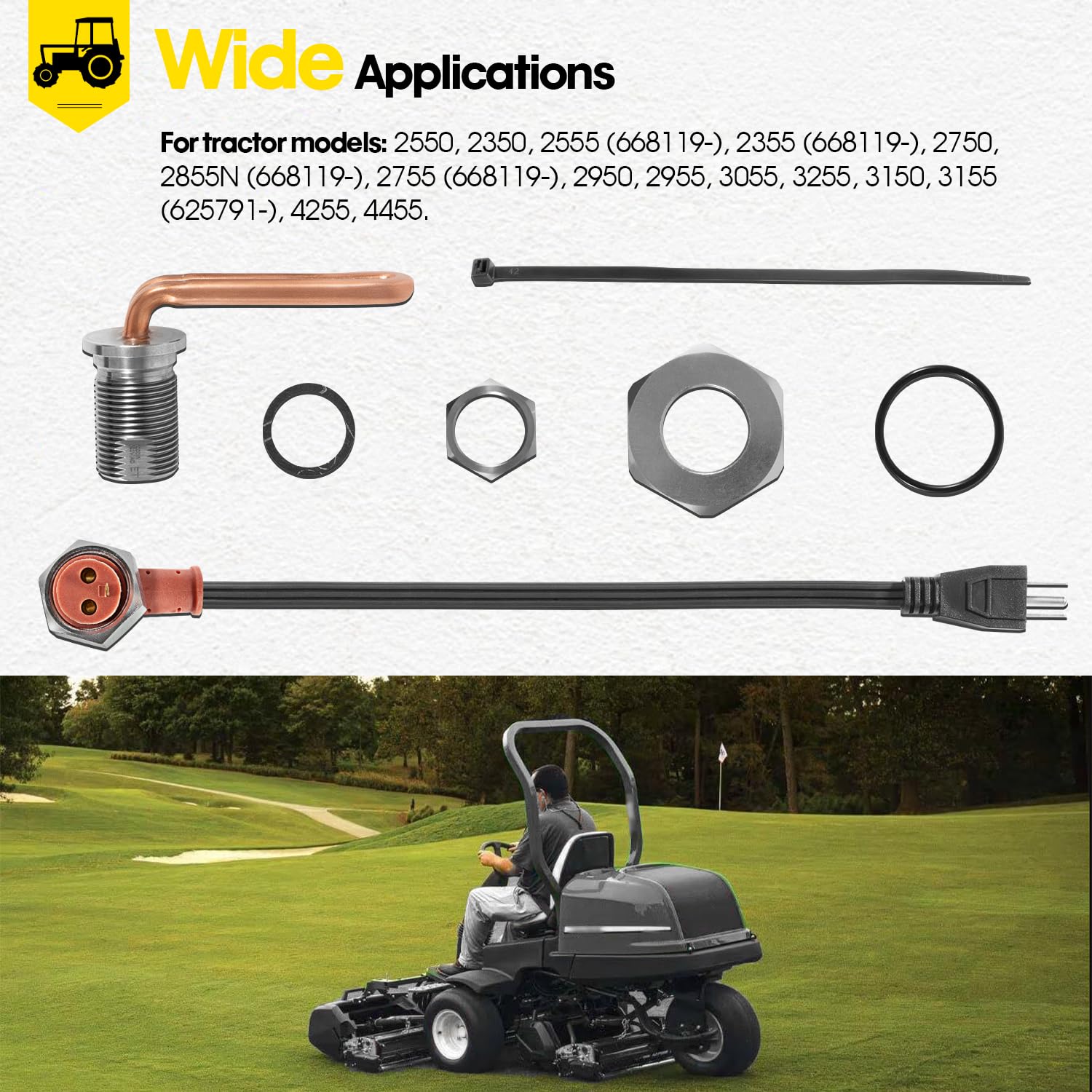 DZ102076 Engine Coolant Heater Kit Engine Block Heater Kit with Power Cord for Tractors, Replaces for RE227949, DZ102076