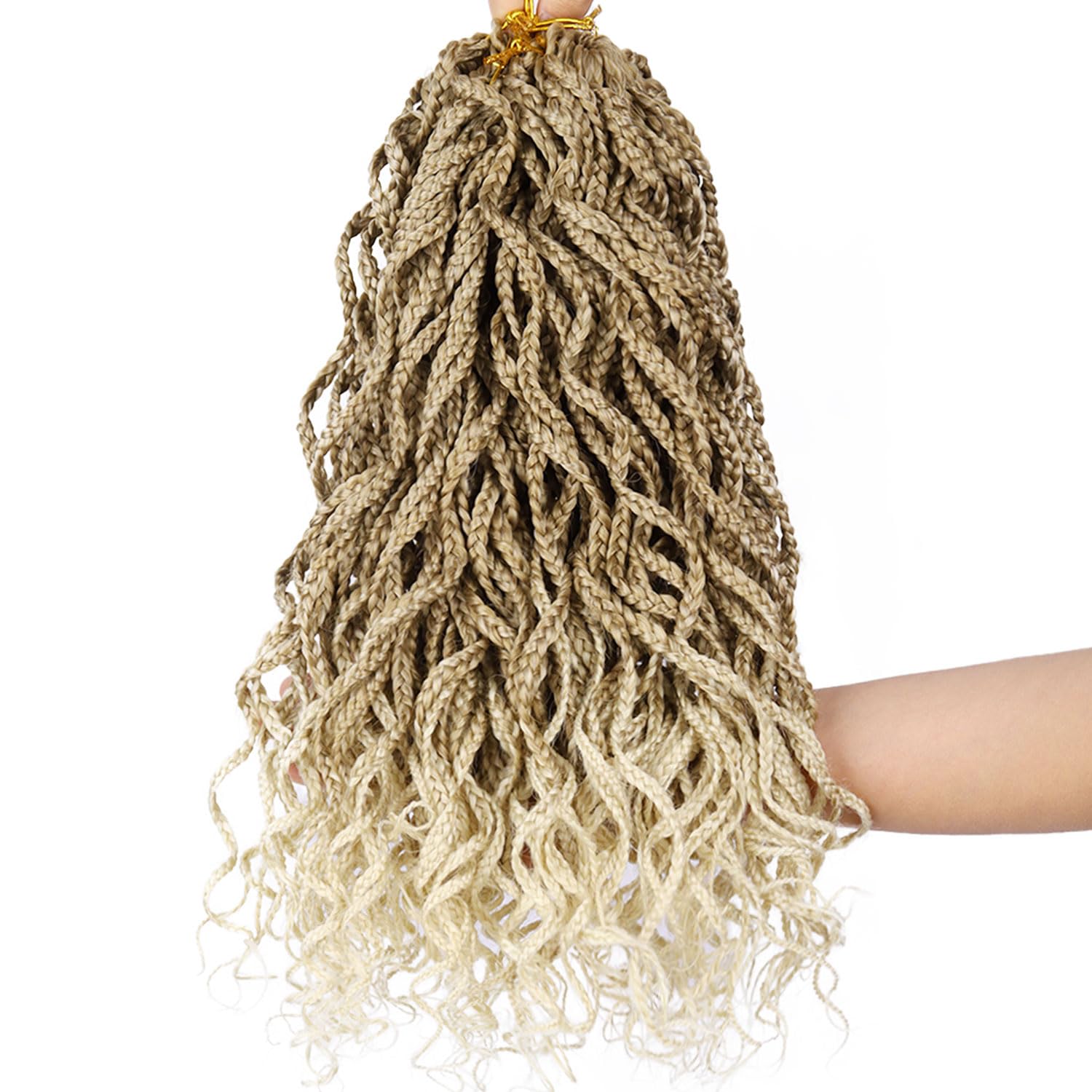 24 Inch Blonde 27/613 Short Curly Crochet Hair for Black Women - Blonde Mix Locs & Box Braids - Curly Crochet Hair Extensions
