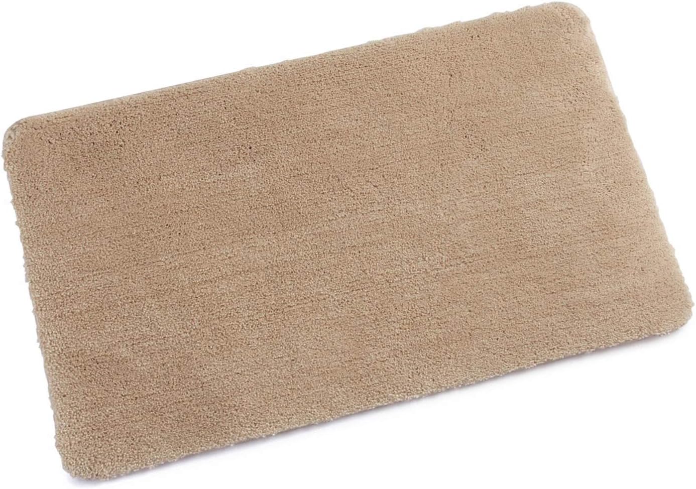 Tennove Bath Mats for Bathroom 60 x 90cm Soft Microfiber Non-Slip Beige Bathroom Mats Water Absorbent Machine Washable Bathtub Shower Rugs Kitchen Entrance Area Floor Carpet Mat