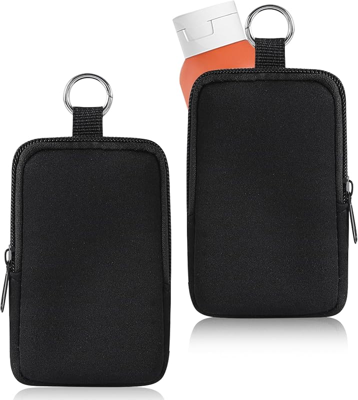 HINGTAI 2 necessaires de neoprene com zíper e gancho, pretas