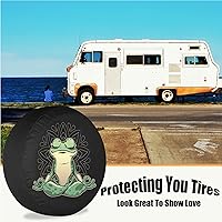 Vista 2 de Cubierta de neumático de repuesto, accesorios de campamento para neumáticos de repuesto, resistentes a la intemperie, a prueba de polvo, universal