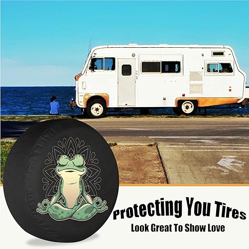 Miniatura 2 de Cubiertas de neumáticos de repuesto para remolques, ranas de yoga, para automóviles, resistentes a la intemperie, a prueba de polvo, universales