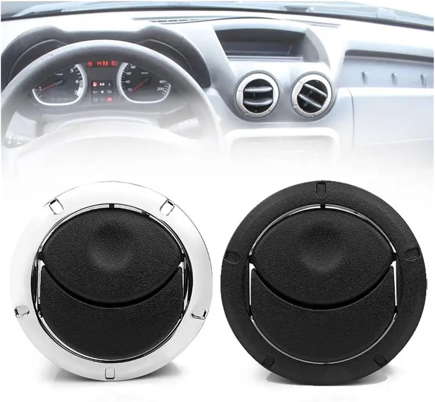 Car Air Conditioning Vent Grille Cover | Compatible With Renault Duster Master Logan Dacia Sandero | Compatible With Nissan NV400 8200212480(4Pcs Sliver)