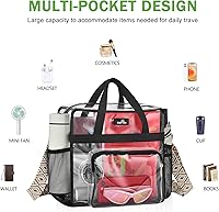 Vista 36 de MAY TREE Bolsa transparente para eventos en estadios de 12 x 6 x 12 pulgadas, bolsa de almuerzo transparente con correas reforzadas para trabajo