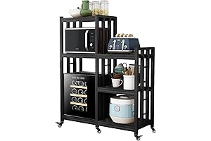 Freestanding 6-Tier Multifunctional Kitchen Storage Shelf for Mini Fridge, Oven, Microwave, and Coffee