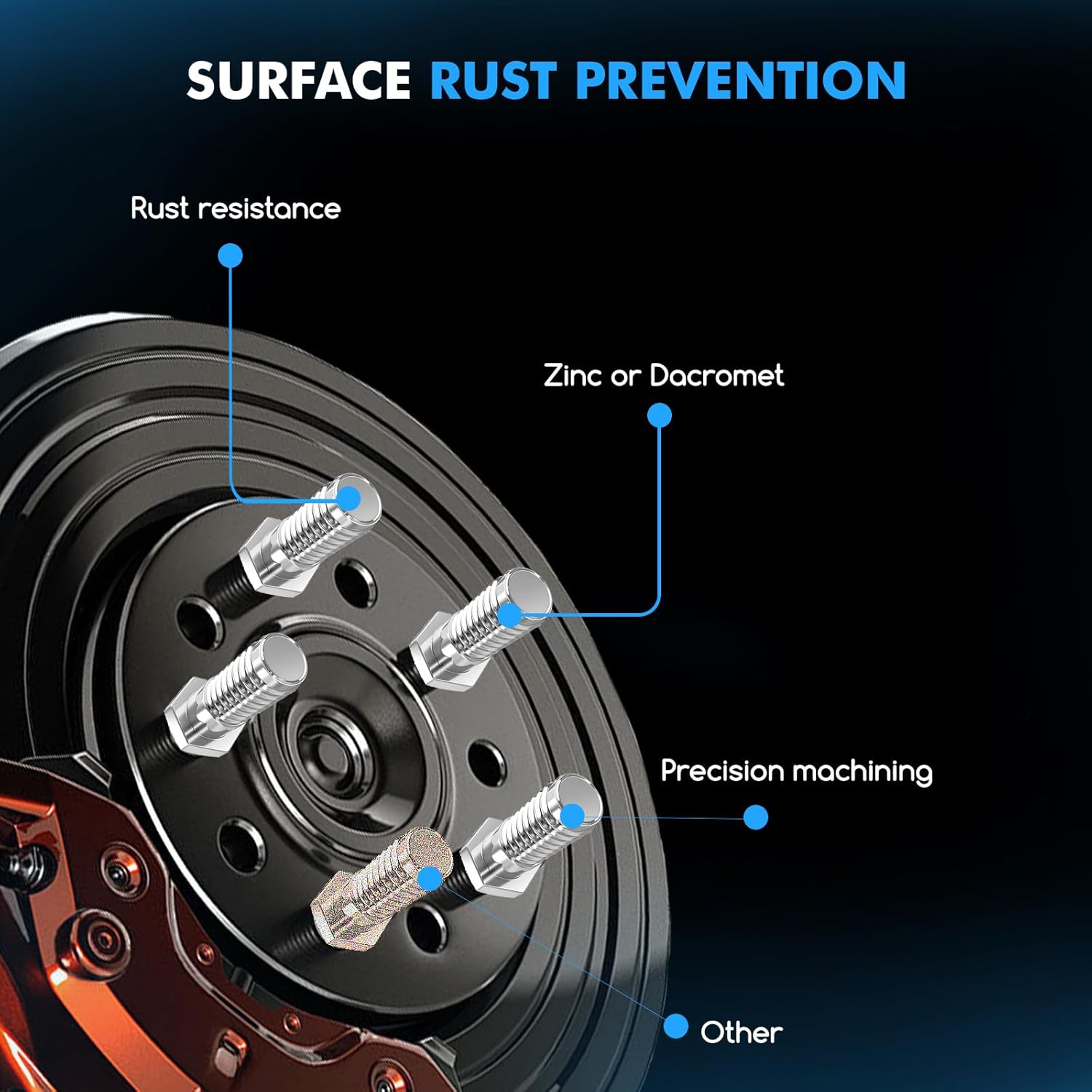 Automotive 20PCS Front Wheel Stud Lug Bolt M14-1.25 Compatible With BMW 320I 328D 328I 335I 528I 530I 535D 535I 550I 640I 650CI X3 X5 X6 Replace 36136781151