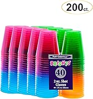 Vista 13 de Party Essentials Hard Plastic 2-Ounce Shot/Shooter Glasses, 40-Count, Assorted Neon