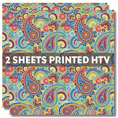 2-Sheets Paisley Pattern HTV, 12